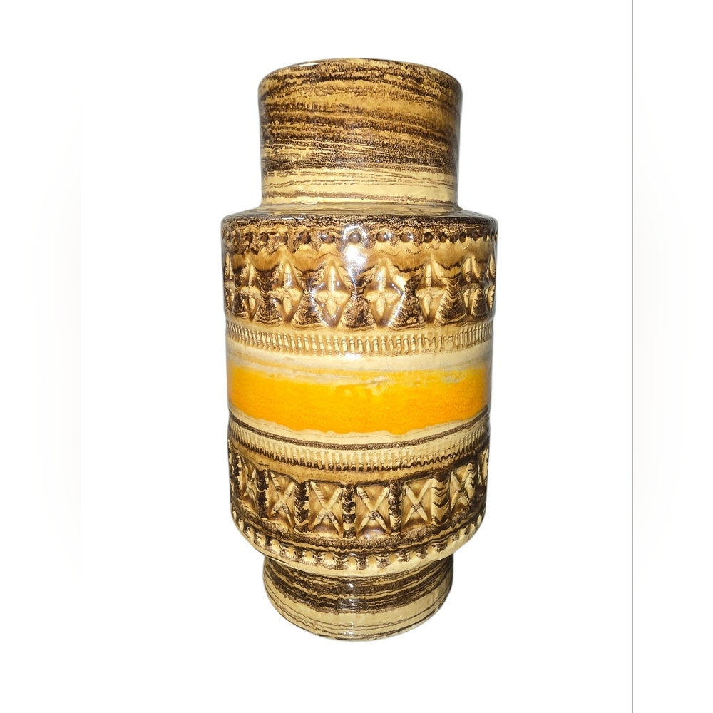 Vtg Aldo Londi Bitossi for Raymor Glazed Stoneware Vase Sahara Decor 60s